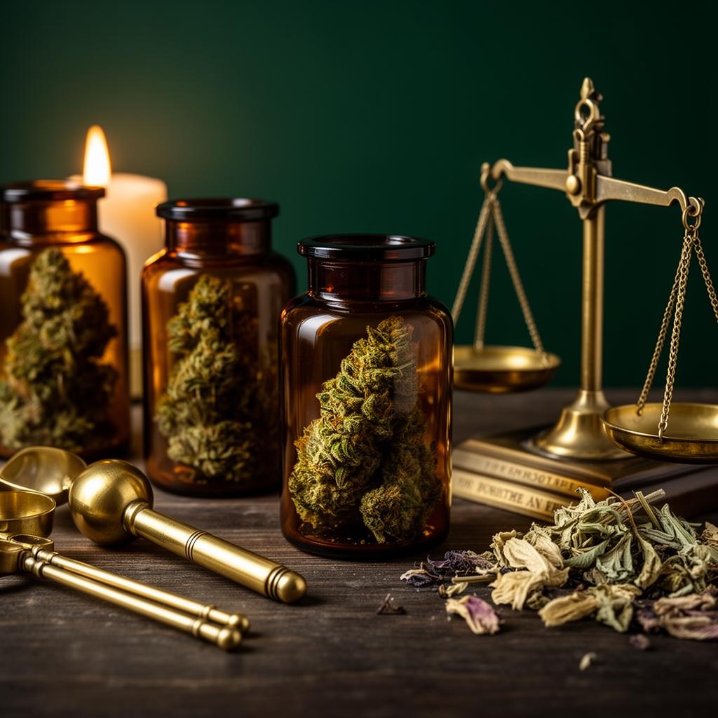 Cannabis apothecary still life